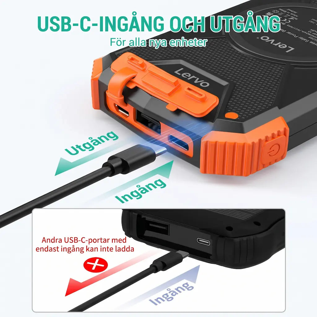 Lervo Nödpowerbank